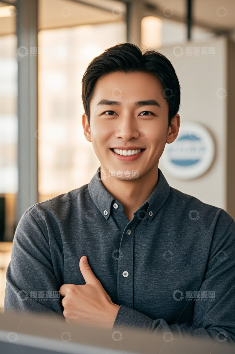 高清大图下载【趣麦麦图】办公室微笑男士肖像