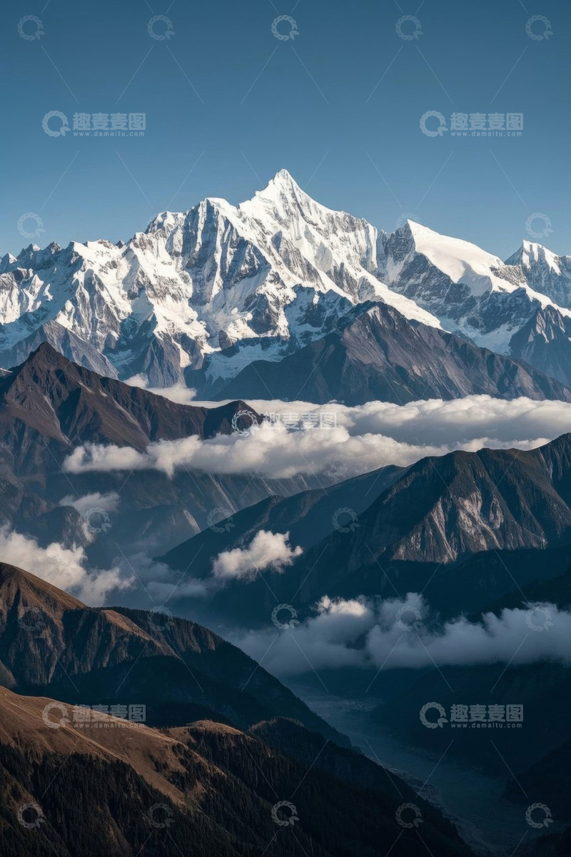 高清大图下载【趣麦麦图】壮丽雪山自然风光全景