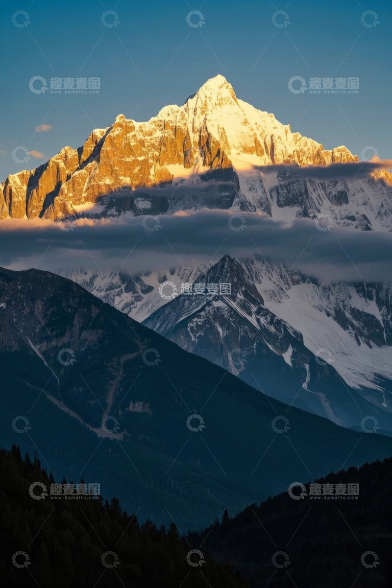 高清大图下载【趣麦麦图】雪山自然风光全景