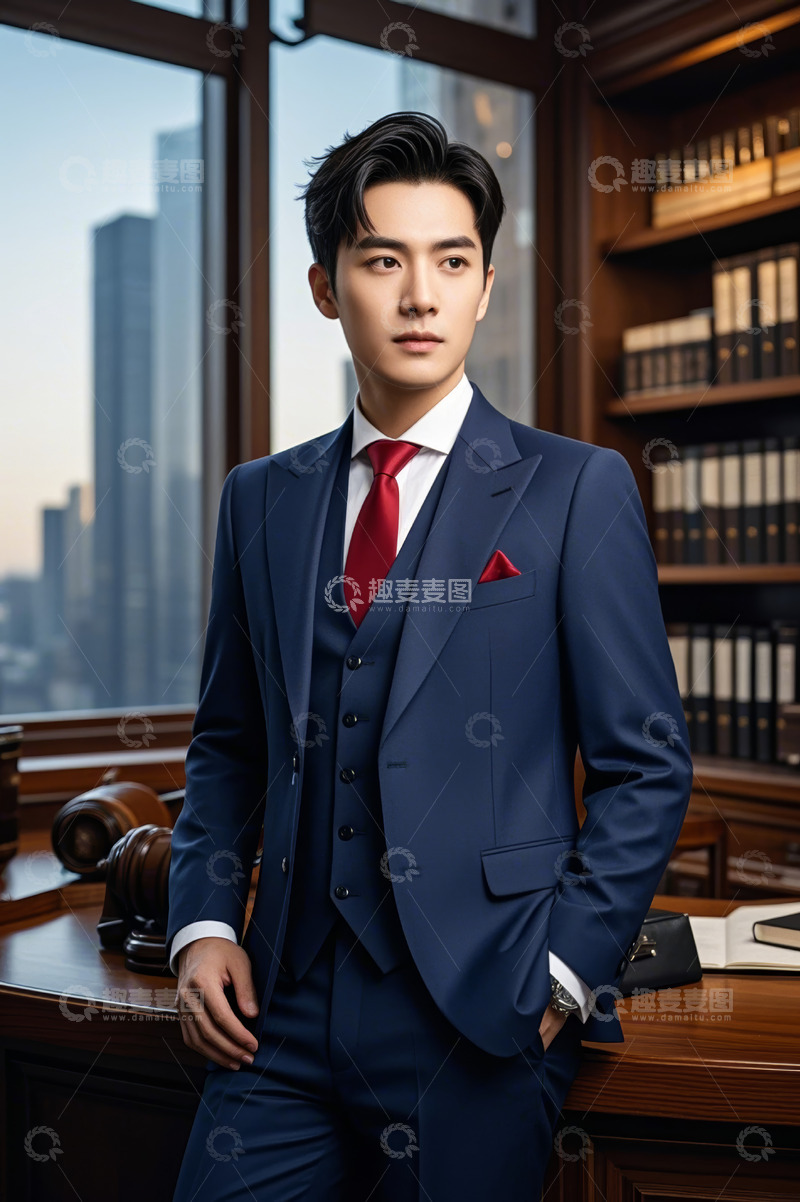 高清大图下载【趣麦麦图】身着西装的商务男士室内肖像