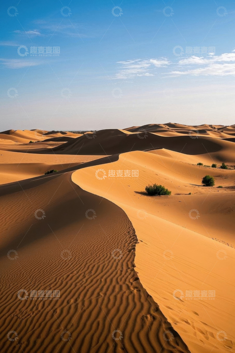 高清大图下载【趣麦麦图】广袤沙漠沙丘自然风光