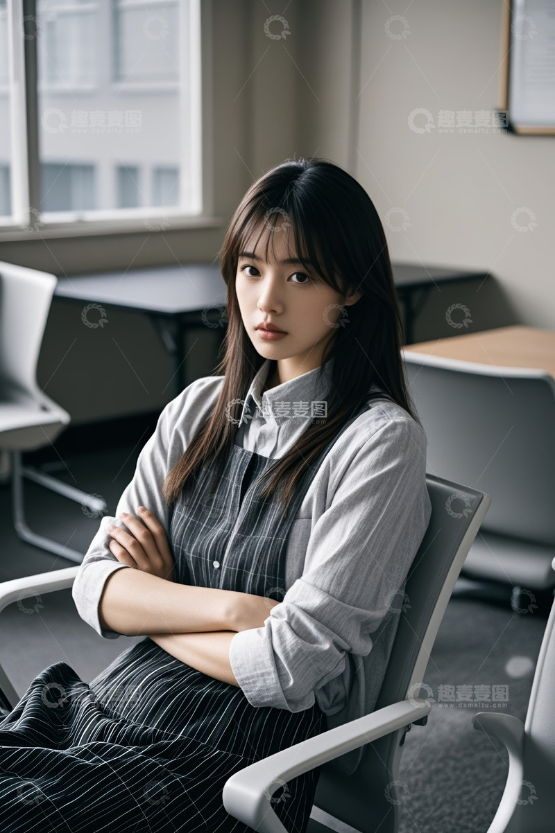 高清大图下载【趣麦麦图】办公环境中的青年女性肖像