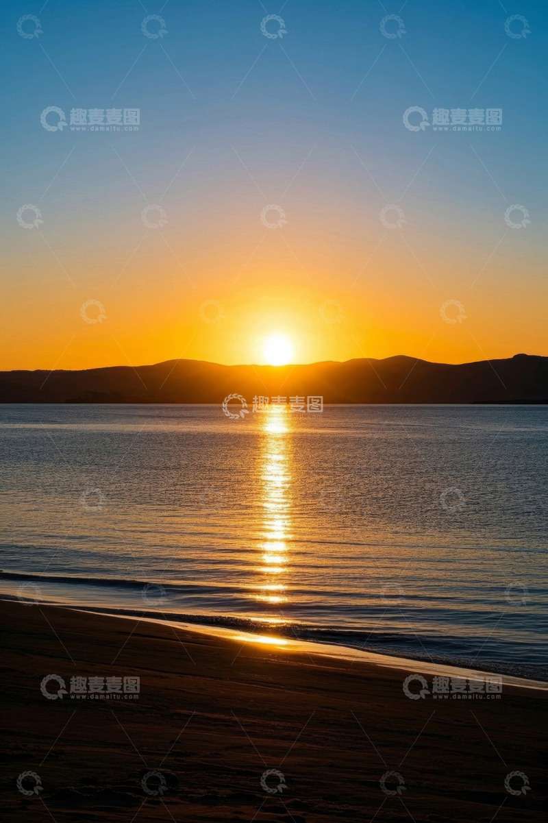 高清大图下载【趣麦麦图】海边日落自然景观