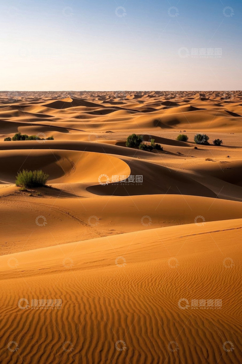 高清大图下载【趣麦麦图】广袤沙漠沙丘自然风光