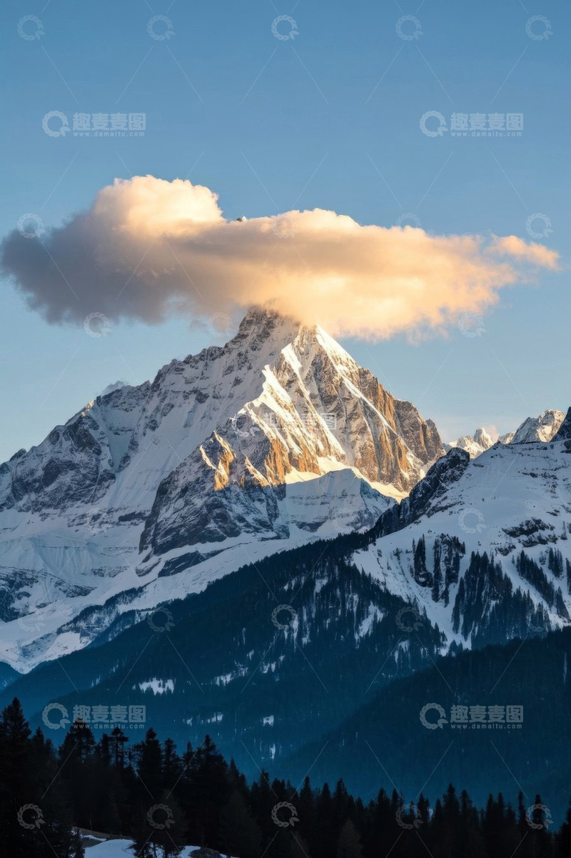 高清大图下载【趣麦麦图】雪山云景自然风光