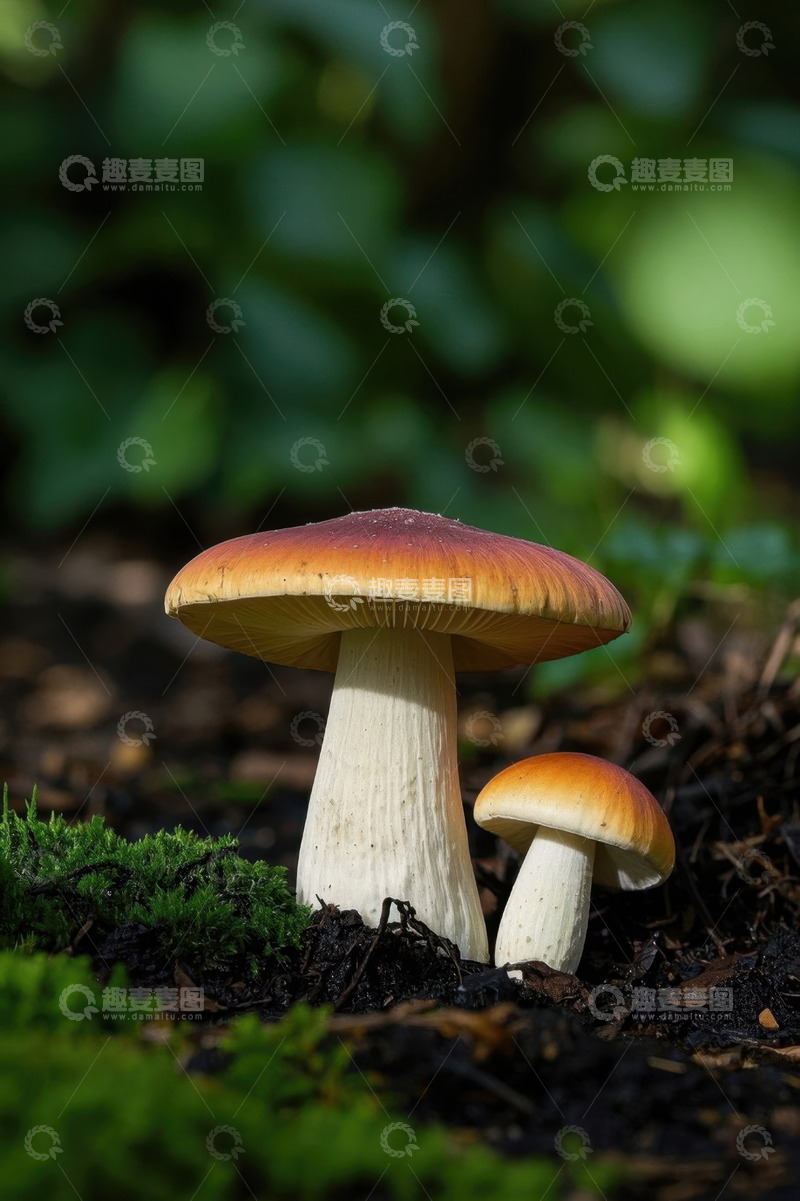 高清大图下载【趣麦麦图】森林中的蘑菇特写