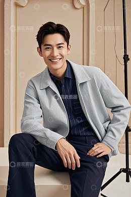 微笑男士休闲服饰摆拍