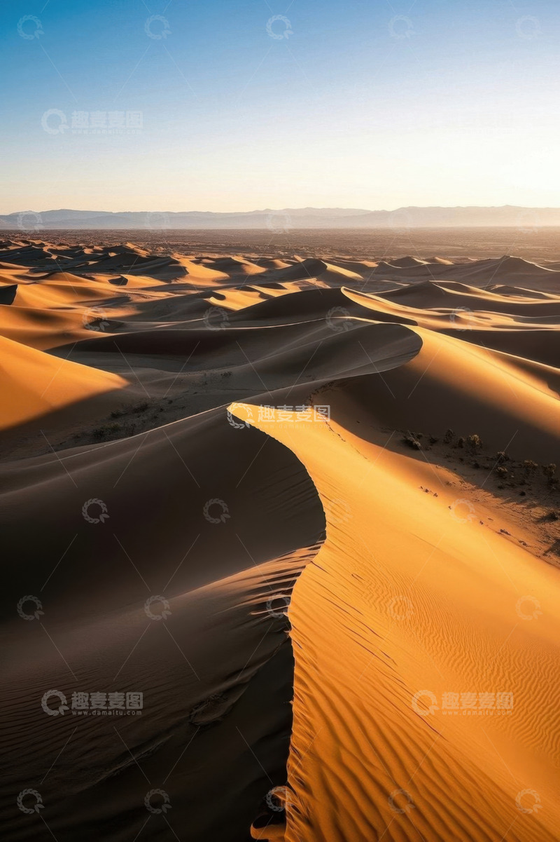 高清大图下载【趣麦麦图】广袤沙漠沙丘全景