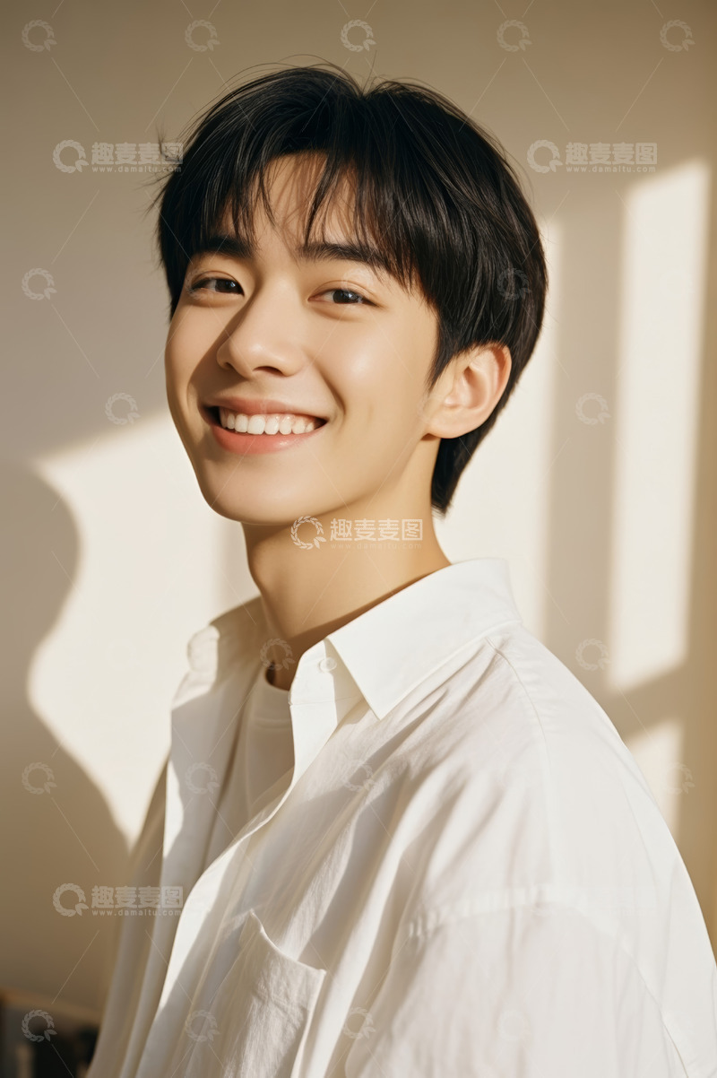 高清大图下载【趣麦麦图】微笑男士半身人像
