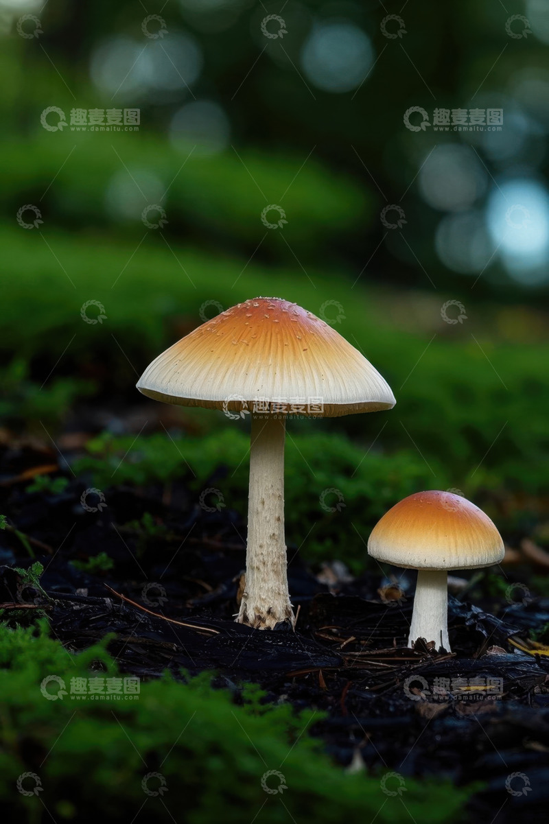 高清大图下载【趣麦麦图】森林中的蘑菇特写