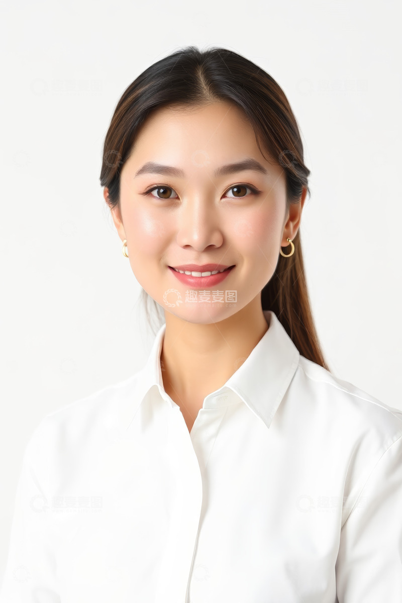 高清大图下载【趣麦麦图】微笑女性半身肖像