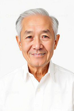 微笑的亚洲老年男性肖像