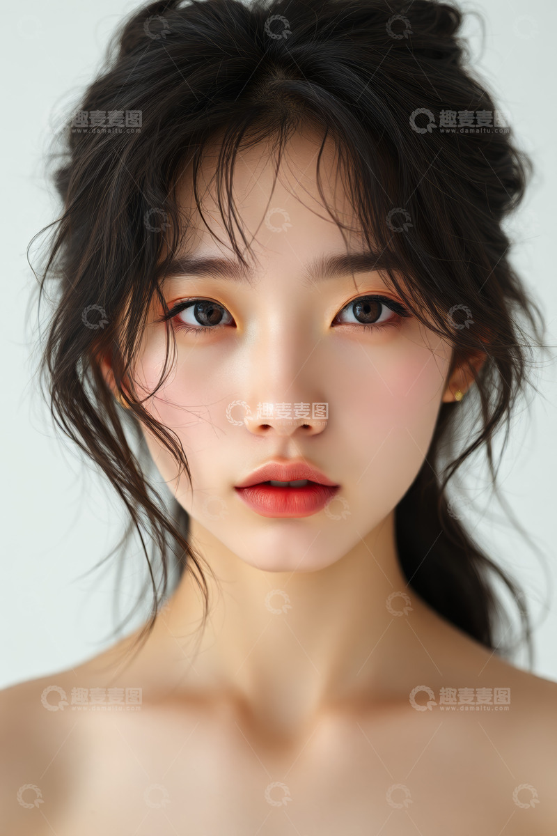 高清大图下载【趣麦麦图】亚洲女性面部特写