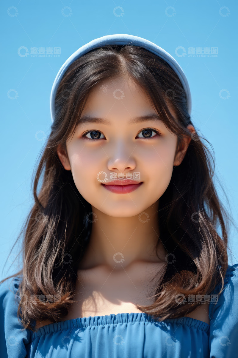 高清大图下载【趣麦麦图】微笑少女特写