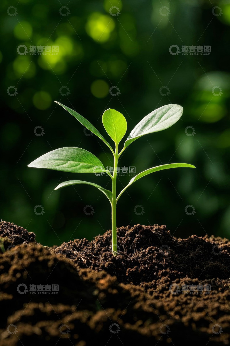 高清大图下载【趣麦麦图】破土而出的嫩绿植物