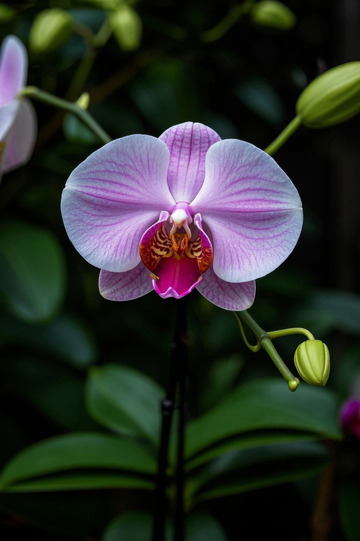 特写粉色蝴蝶兰花卉