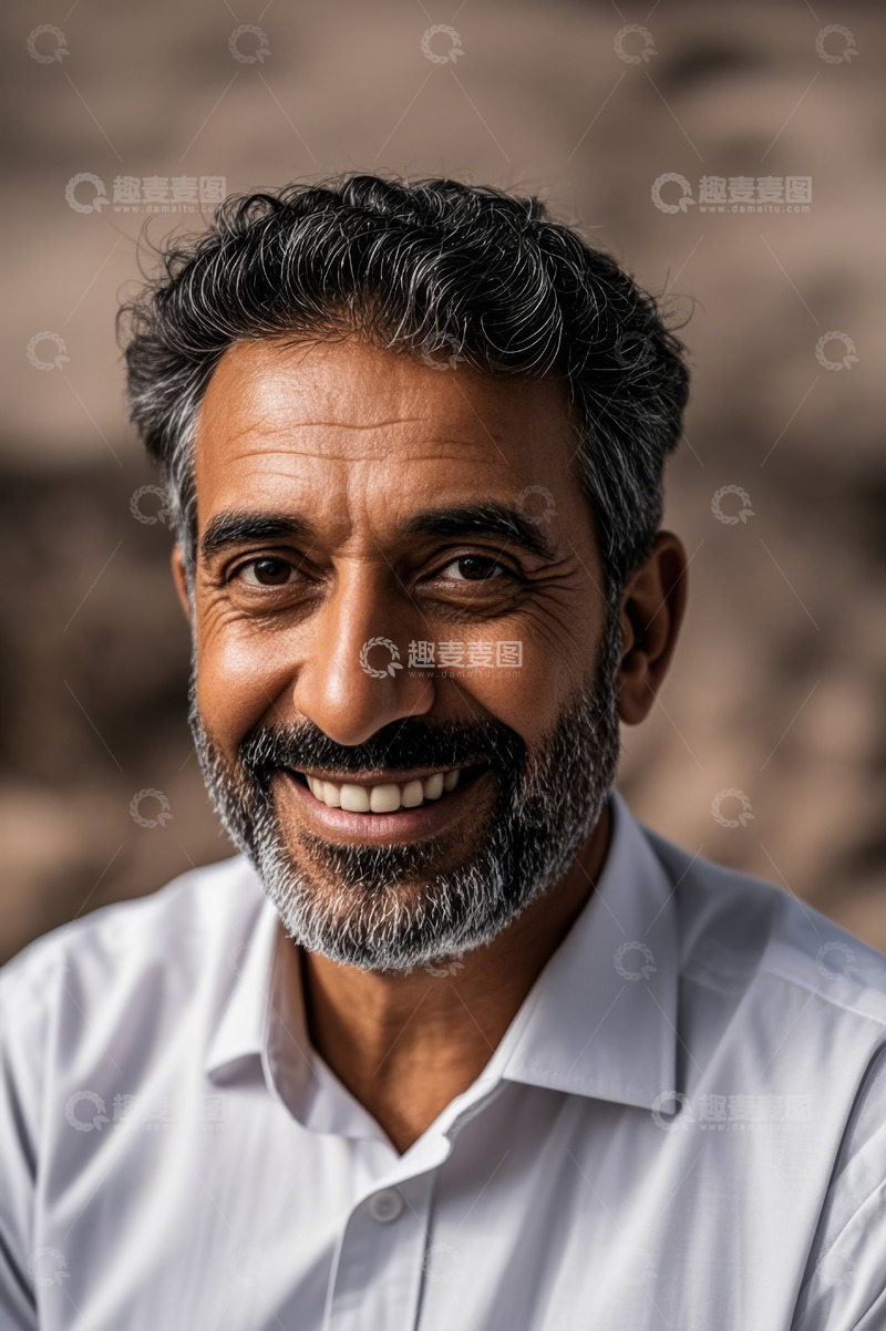 高清大图下载【趣麦麦图】微笑的成熟男性肖像