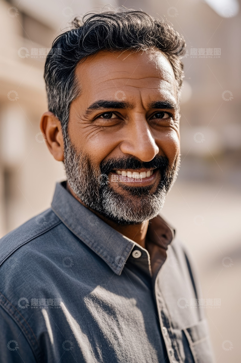 高清大图下载【趣麦麦图】微笑中年男性人物肖像