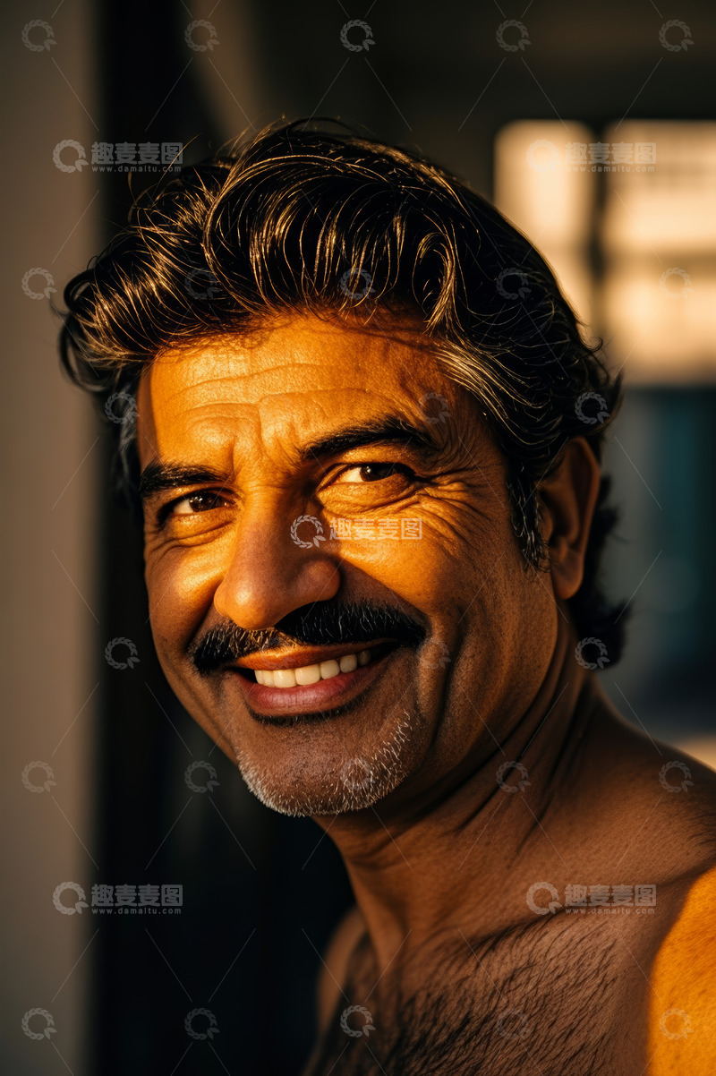 高清大图下载【趣麦麦图】微笑成年男性人物肖像