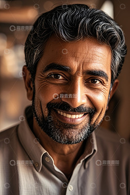 微笑男士的特写肖像