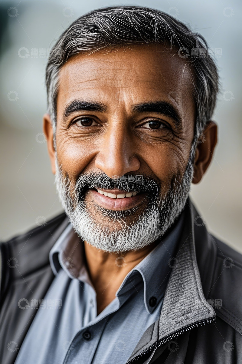 高清大图下载【趣麦麦图】微笑的中年男子肖像