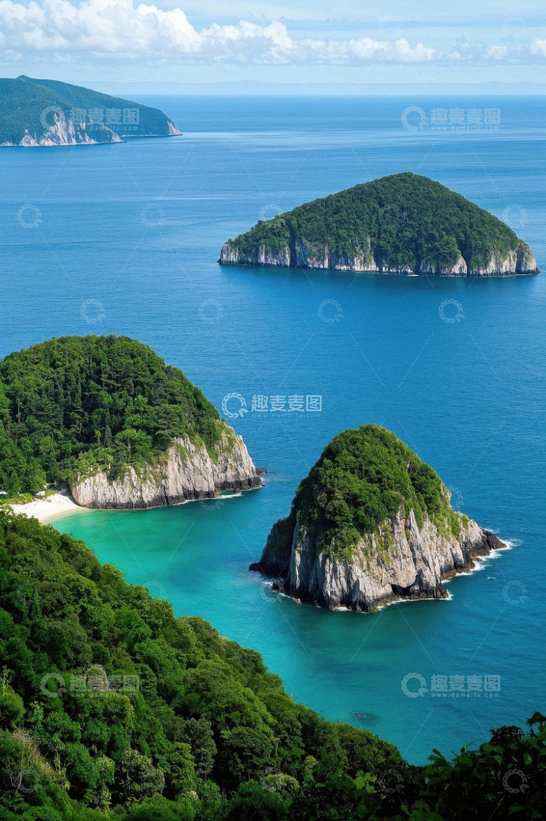 海岛海洋自然风光全景