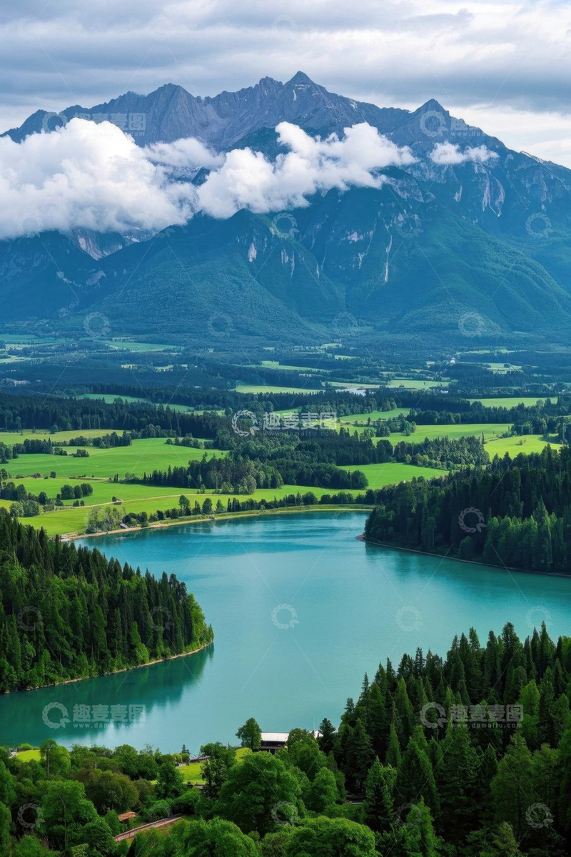 高清大图下载【趣麦麦图】山间湖泊森林自然风光