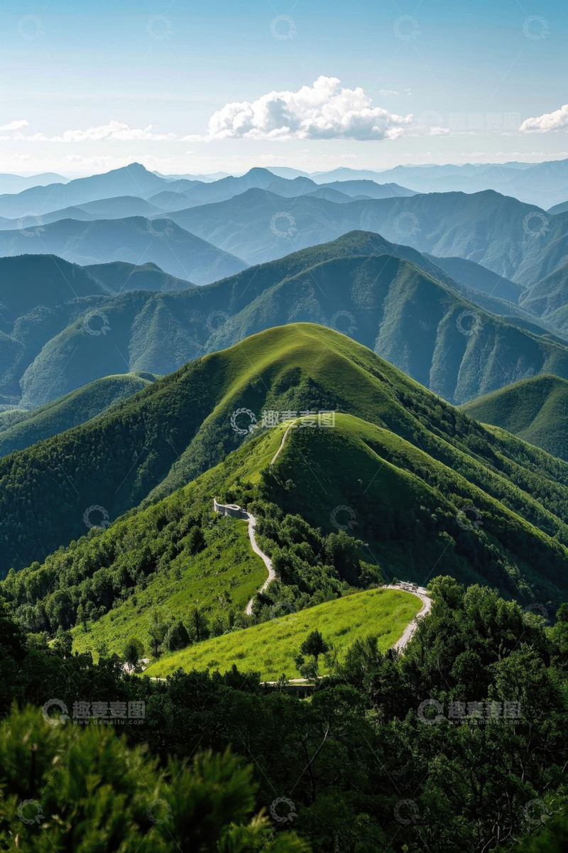 高清大图下载【趣麦麦图】青山连绵的户外自然风光