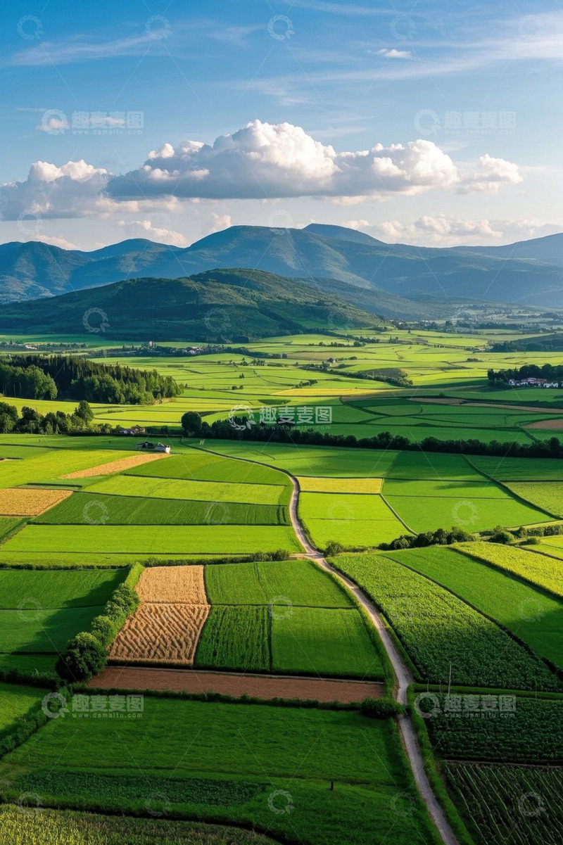 高清大图下载【趣麦麦图】田园乡村田野风光航拍