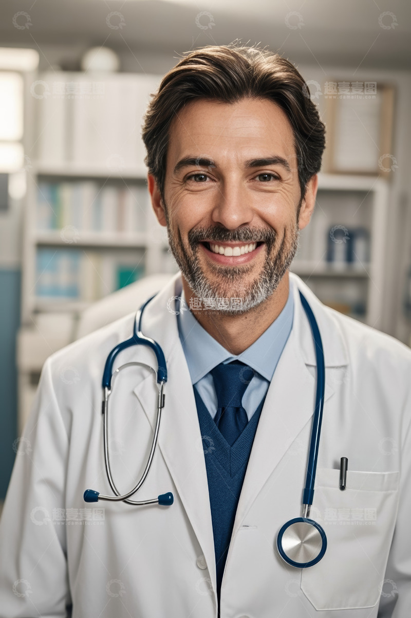 高清大图下载【趣麦麦图】穿着白大褂微笑的男医生