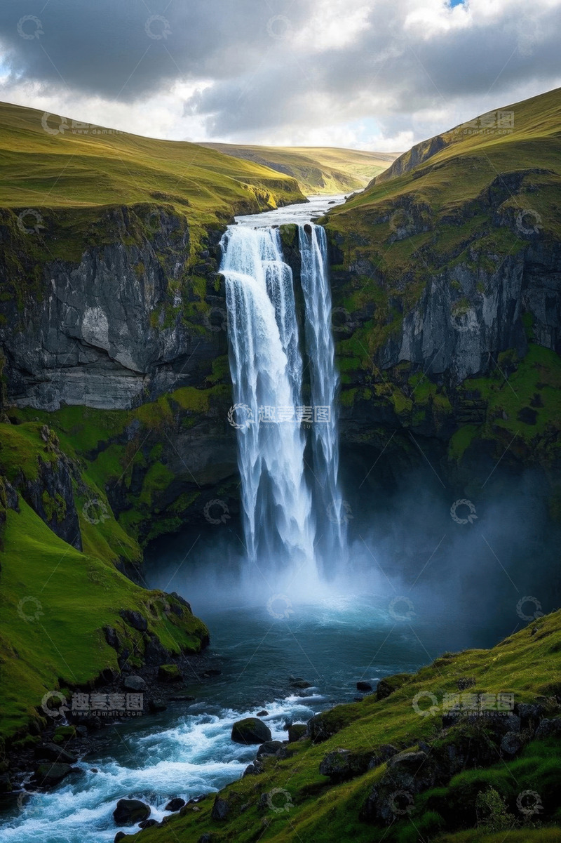 高清大图下载【趣麦麦图】冰岛自然风光瀑布景观