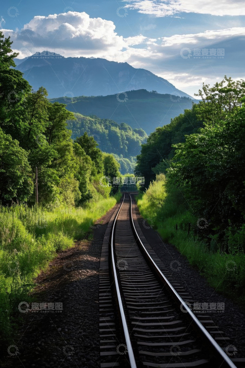 高清大图下载【趣麦麦图】山林间的铁路风景