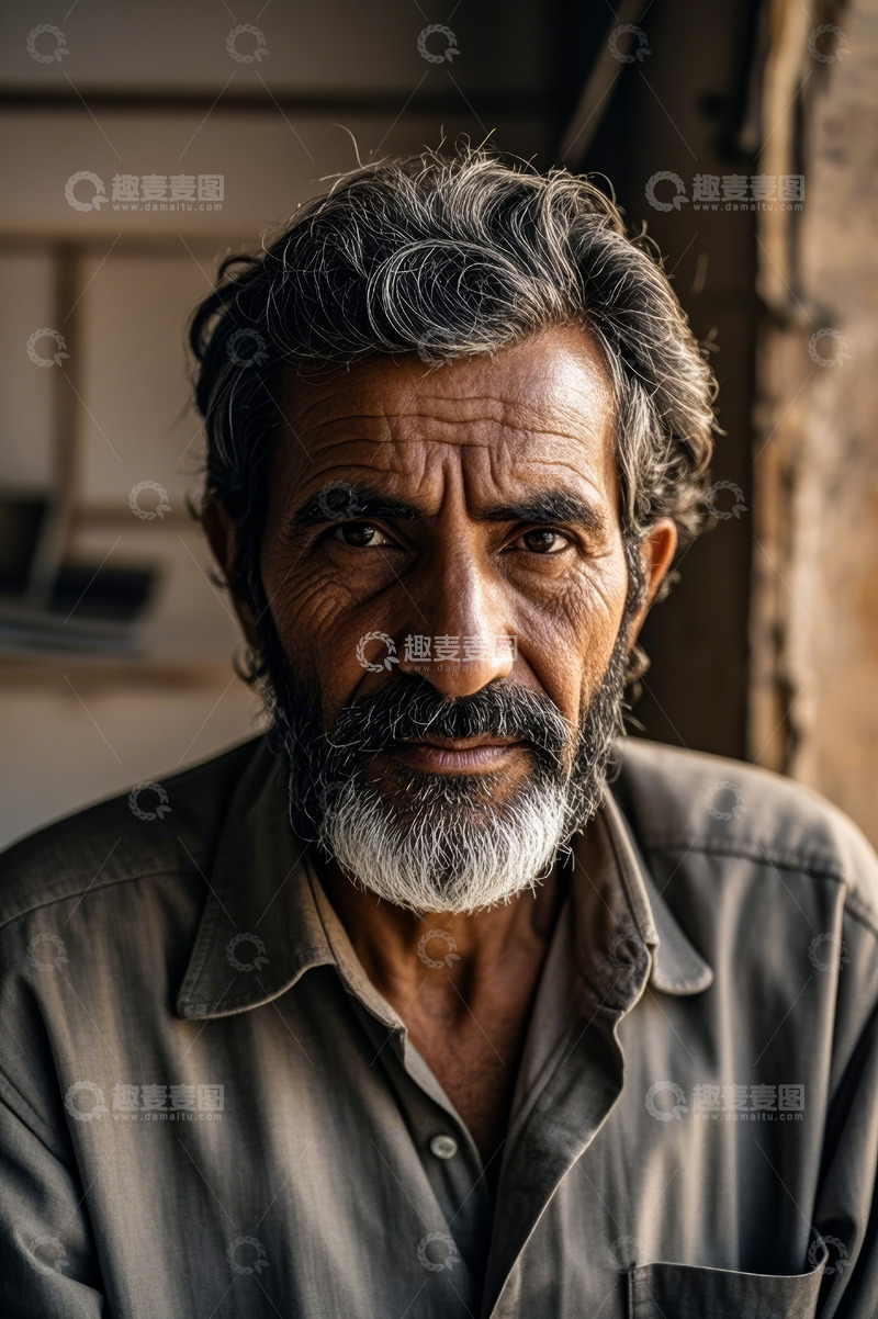 高清大图下载【趣麦麦图】中老年男性人物肖像特写