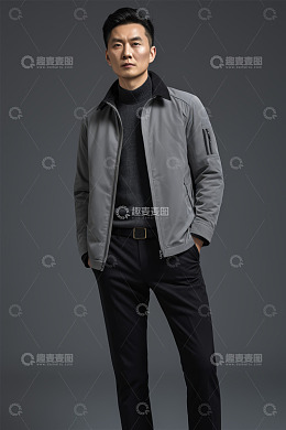 男士灰色夹克服装展示