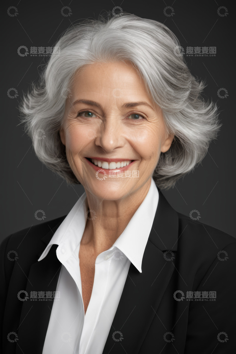 高清大图下载【趣麦麦图】微笑老年女性职业肖像