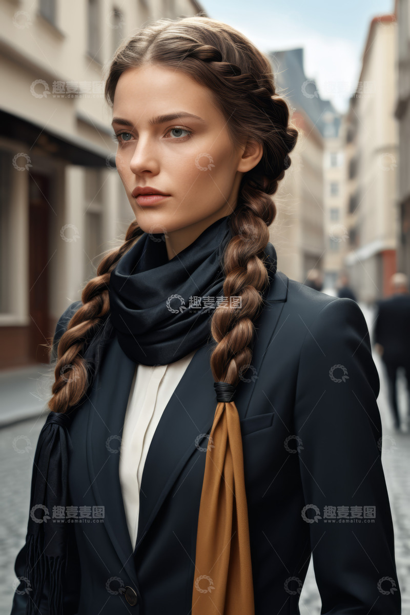 高清大图下载【趣麦麦图】户外街道女子时尚肖像