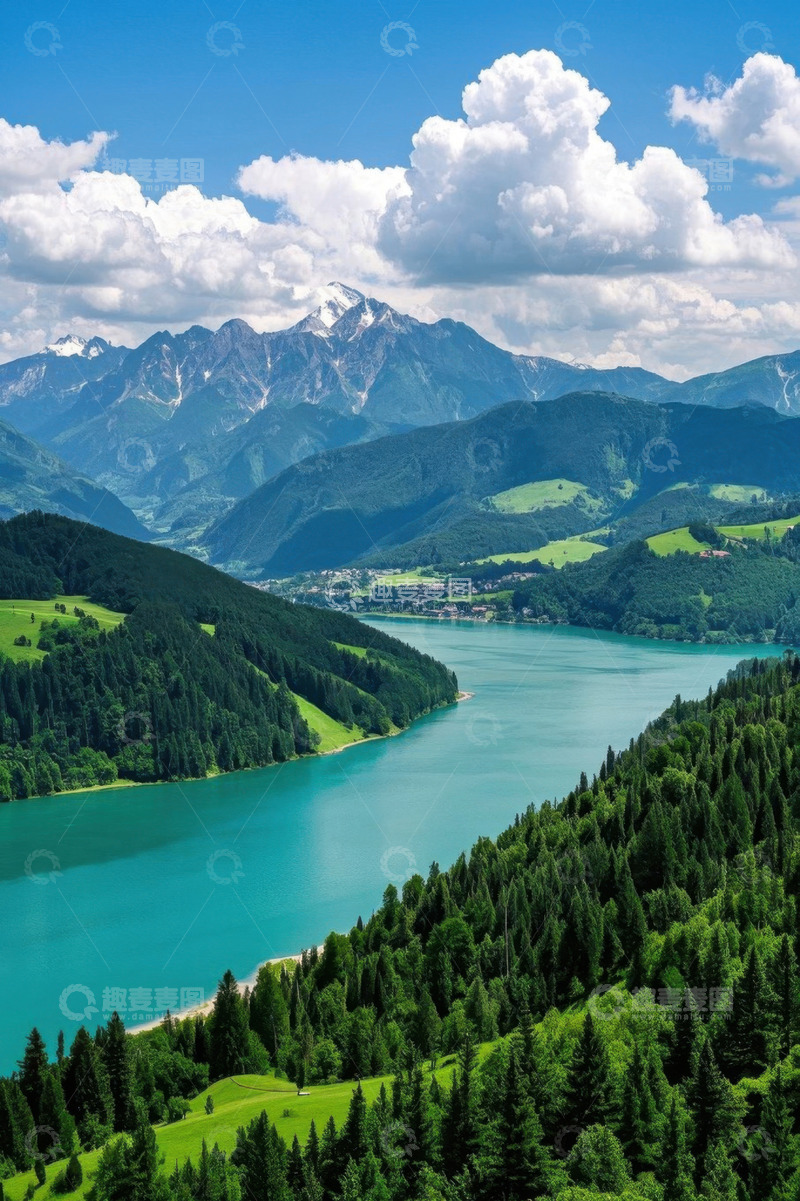 高清大图下载【趣麦麦图】青山绿水间的自然风光