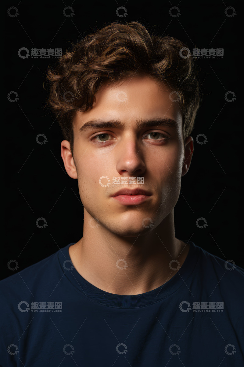 高清大图下载【趣麦麦图】年轻男性面部特写肖像