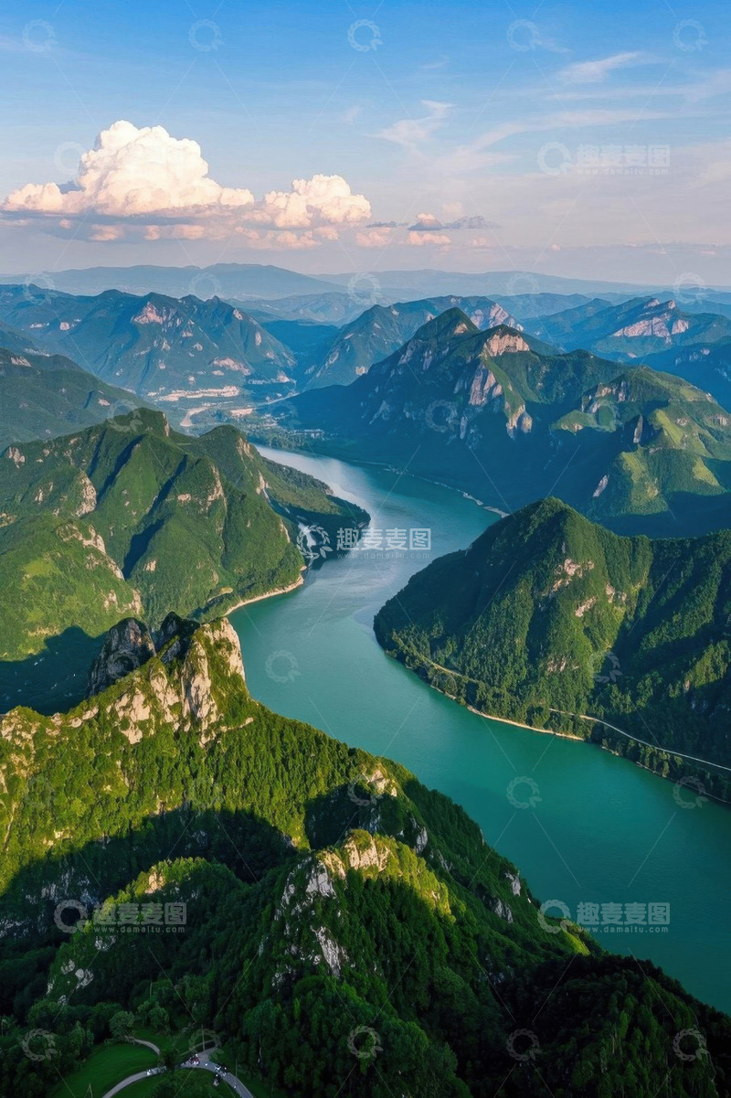 高清大图下载【趣麦麦图】山川河流自然风光航拍全景
