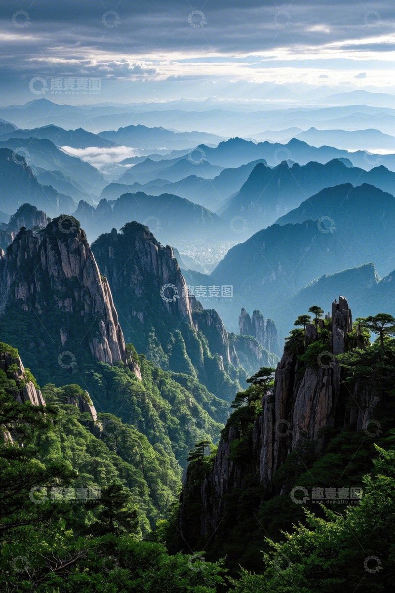 高清大图下载【趣麦麦图】安徽群山自然风光全景