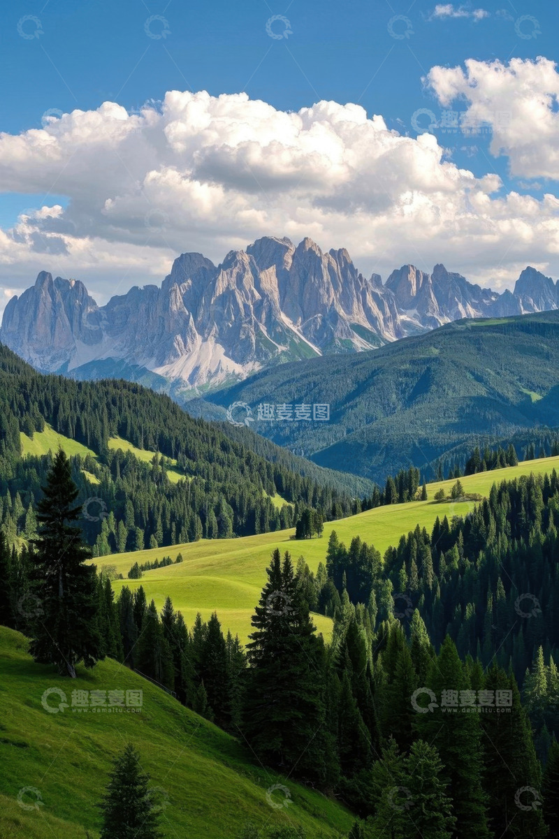 高清大图下载【趣麦麦图】阿尔卑斯山自然风光全景