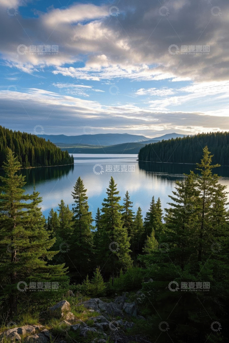 高清大图下载【趣麦麦图】森林湖泊自然风光