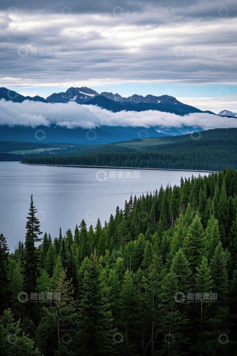 高清大图下载【趣麦麦图】山林湖泊自然风光全景