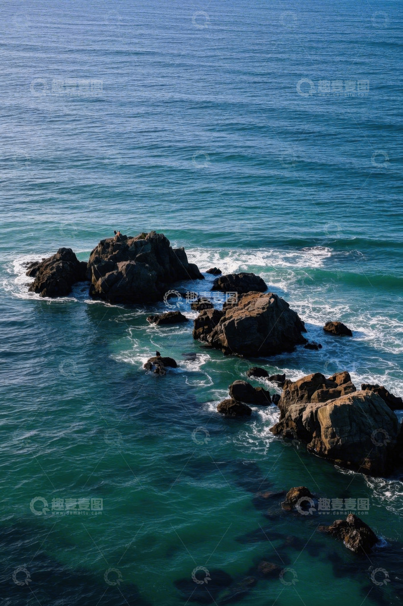 高清大图下载【趣麦麦图】海洋中的礁石景观