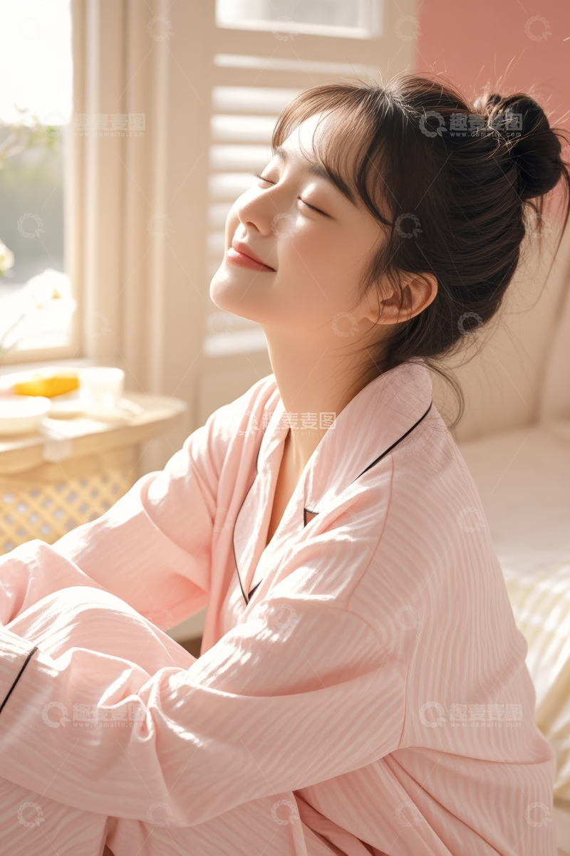 高清大图下载【趣麦麦图】居家休闲的亚洲女性