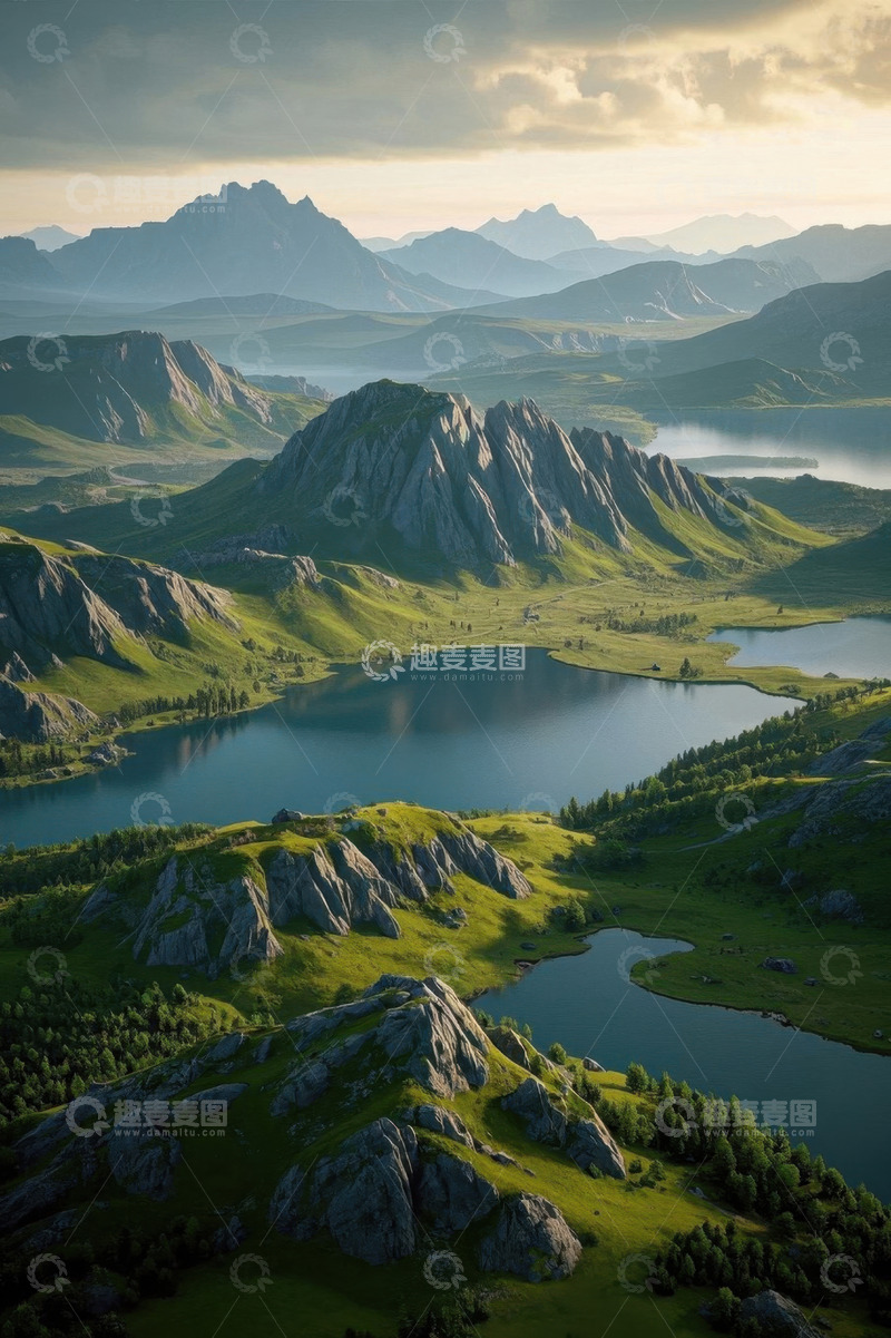 高清大图下载【趣麦麦图】山川湖泊自然风光全景