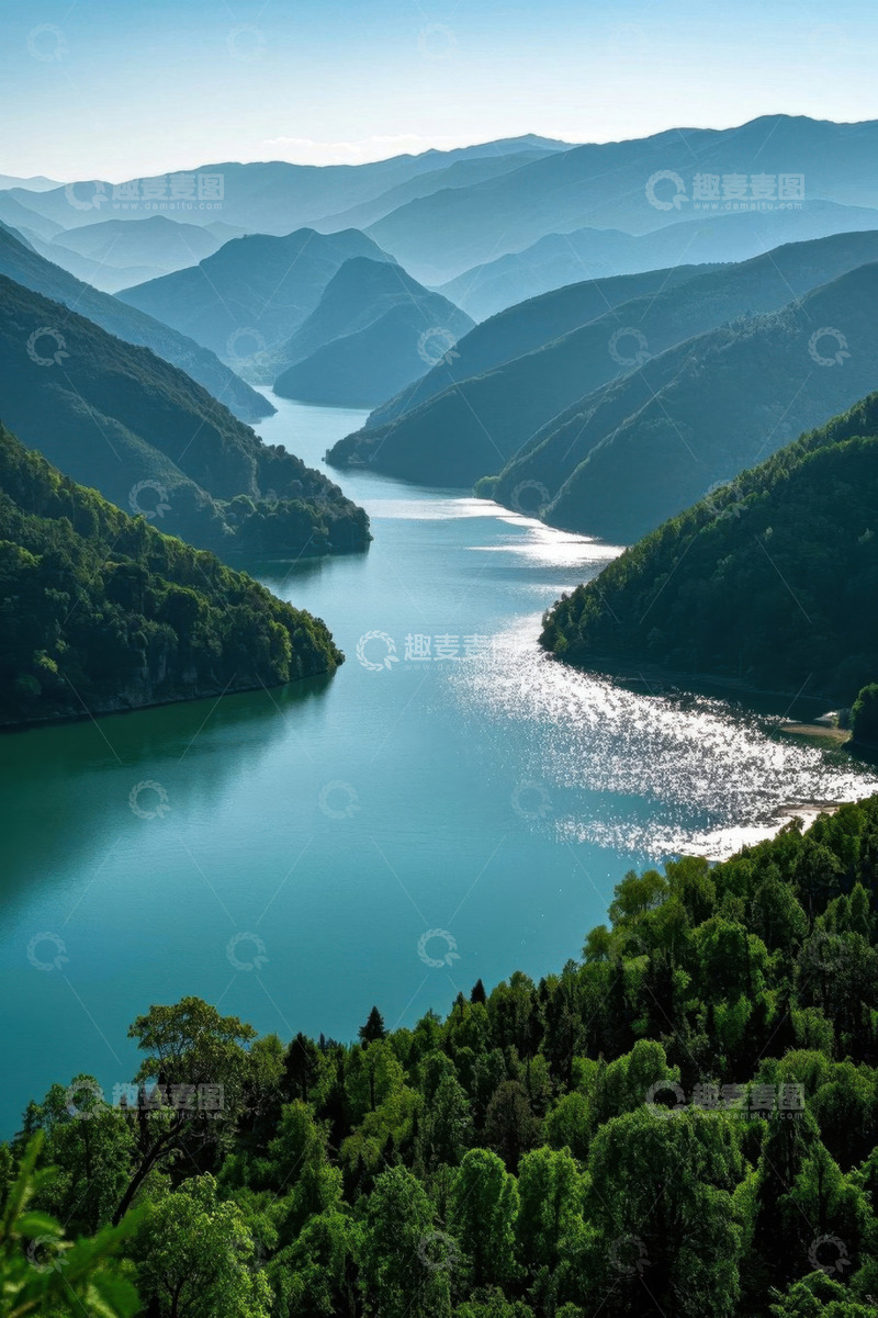 高清大图下载【趣麦麦图】山间湖泊自然风光