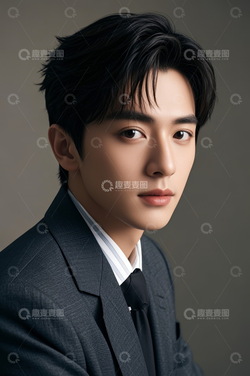 高清大图下载【趣麦麦图】穿西装的年轻男子肖像