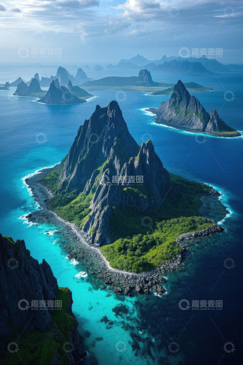 高清大图下载【趣麦麦图】海岛自然风光鸟瞰