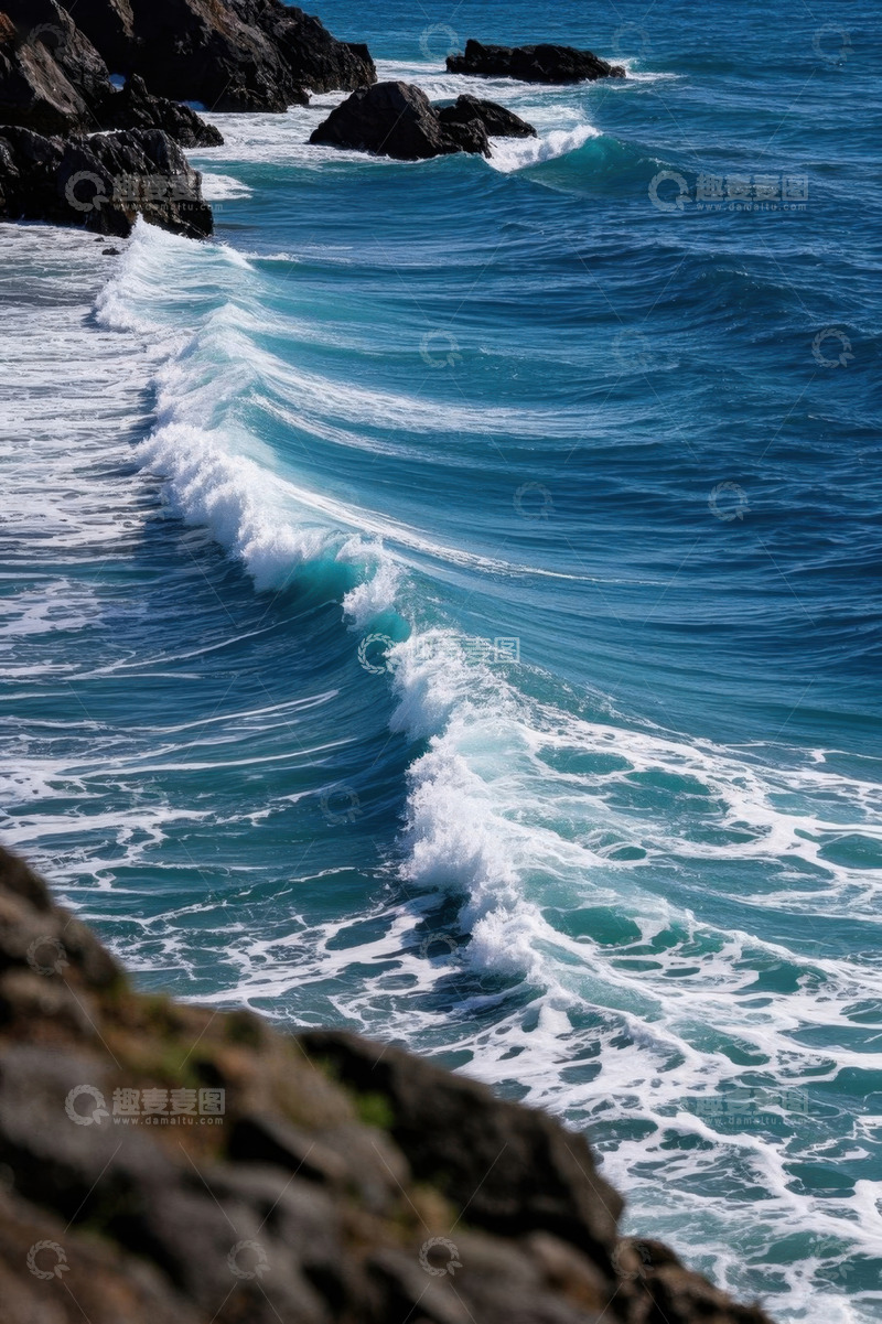 高清大图下载【趣麦麦图】海边礁石与海浪景观